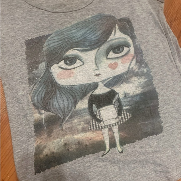 Long grey graphic tee by Stradivarius - Picture 2 of 3